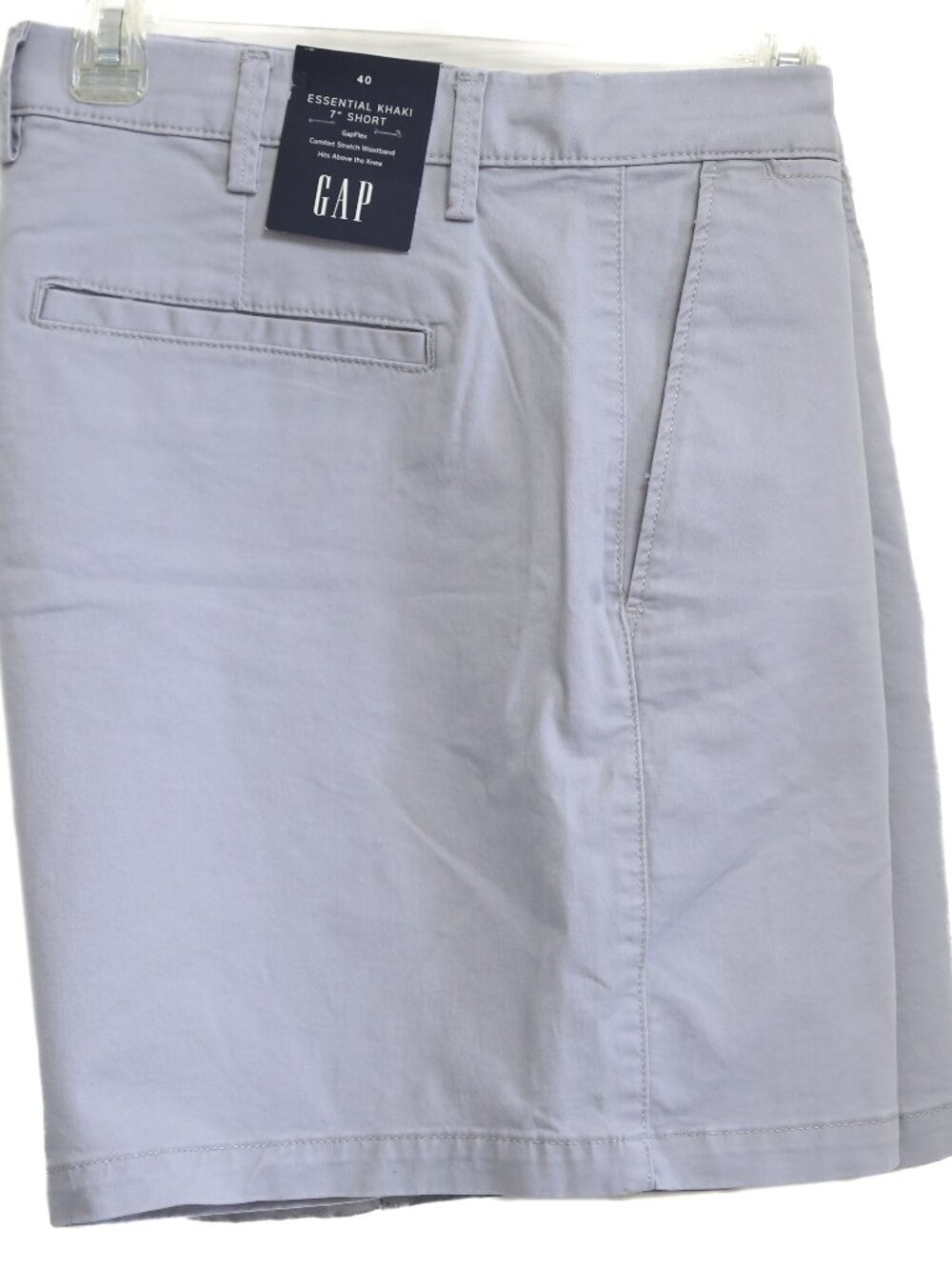 NWT! Gap 7" Essential Khaki Shorts Size 40 Gray Comfort Stretch Waistband NEW